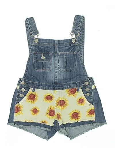 Pre-owned Hot Kiss Overall Shorts In Yellow