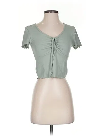 Pre-owned Hot Kiss Short Sleeve Top Green Sweetheart Neckline Tops