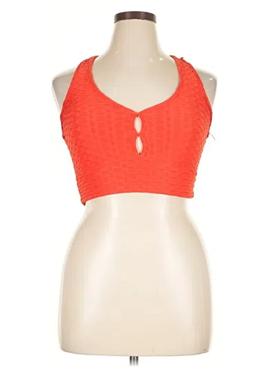 Pre-owned Hot Kiss Tank Top Orange Halter Neckline Tops