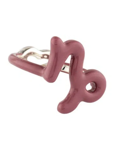 Pre-owned Hot Lips By Solange Enamel Capricorn Cocktail Ring In Pink