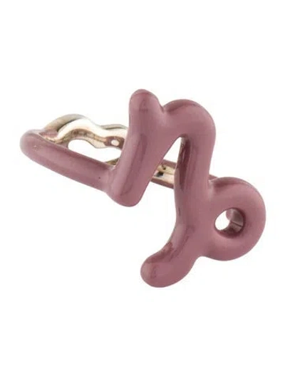 Pre-owned Hot Lips By Solange Enamel Capricorn Hotglyph Cocktail Ring In Purple