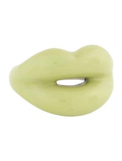 Pre-owned Hot Lips By Solange Enamel Glow In The Dark Hot Lips Ring In Green