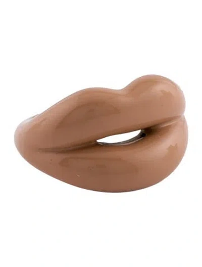 Pre-owned Hot Lips By Solange Enamel Nude Hot Lips Ring In Multi