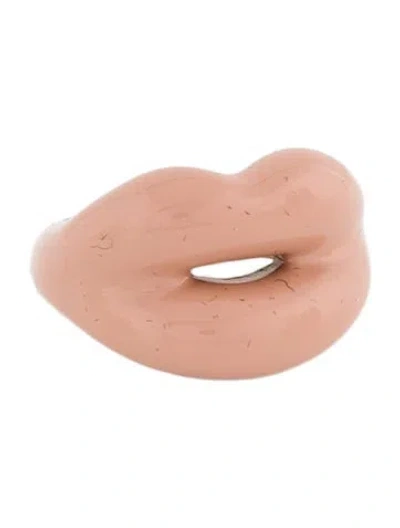 Pre-owned Hot Lips By Solange Enamel Nude Hot Lips Ring In Neutral