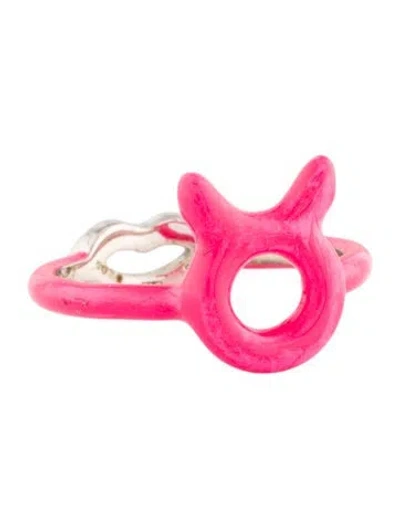 Pre-owned Hot Lips By Solange Enamel Taurus Hotglyph In Pink