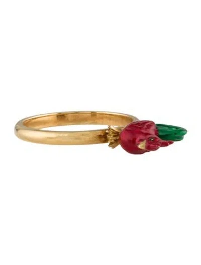 Pre-owned Hot Lips By Solange Solange Azagury-partridge 18k Chinese Zodiac Ring In Multi