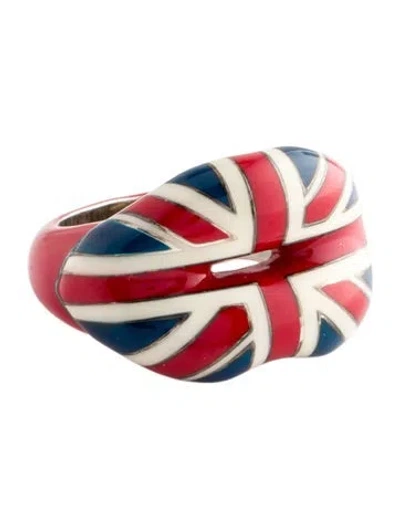 Pre-owned Hot Lips By Solange Union Jack Enamel Ring In Multi