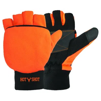 Hot Shot Men's  Bulls-eye Blaze Hunting Flip Gloves In Orange