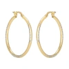 Hot Silver Round Hoop Sterling Silver Earrings In Gold
