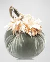 HOT SKWASH PUMPKIN WITH FEATHERS, 13"