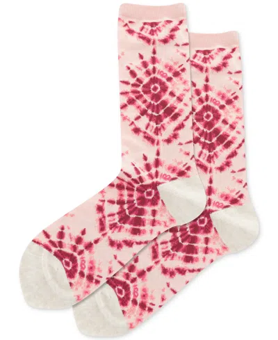 Hot Sox Women's Tie-dye Crew Socks In Blush