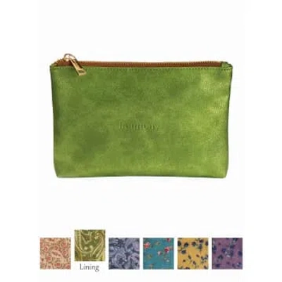 Hot Tomato Pea And Cocoa Glory Faux Leather Pouch In Green