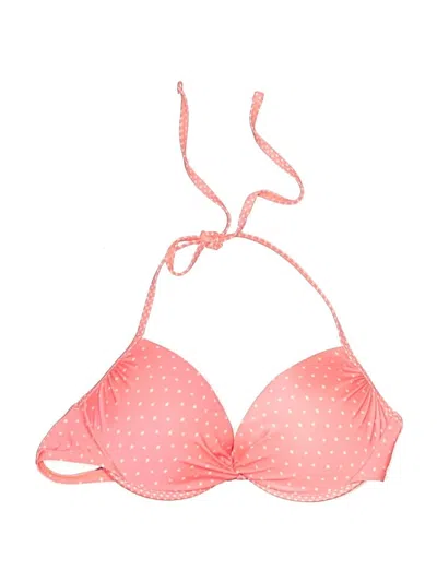 Pre-owned Hot Water Swimsuit Top Pink Polka Dots Pattern Swimwear
