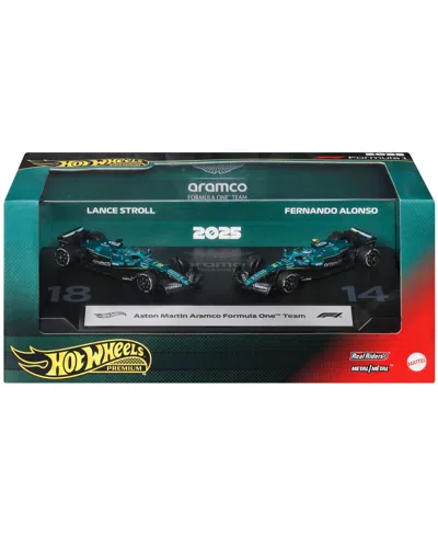Hot Wheels 1:64 Scale Aston Martin Aramco Formula One Premium Die-cast Race Car, 2-pack In Multi