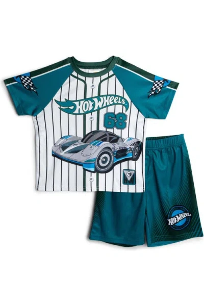 Hot Wheels Kids'  2-piece T-shirt And Shorts Set In Green