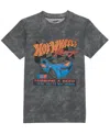 Hot Wheels Big Boys Short Sleeve Wash T-shirt In Gray