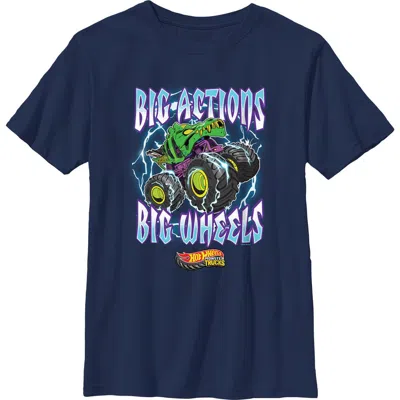 Hot Wheels Kids' Boy's  Big Actions Big Wheels Graphic T-shirt In Blue