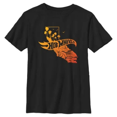 Hot Wheels Kids' Boy's  California Palm Trees Graphic T-shirt In Black