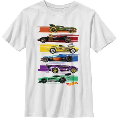 Hot Wheels Kids' Boy's  Colorful Lineup Graphic T-shirt In White