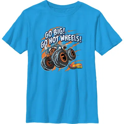 Hot Wheels Kids' Boy's  Go Big Monster Truck Graphic T-shirt In Blue