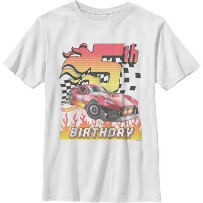 Hot Wheels Kids' Boy's  Gt Scorcher 5th Birthday Graphic T-shirt In White