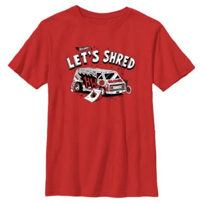 Hot Wheels Kids' Boy's  Let's Shred Cartoon Graphic T-shirt In Red