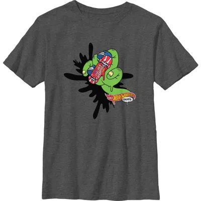 Hot Wheels Kids' Boy's  Monster Finger Skating Graphic T-shirt In Gray