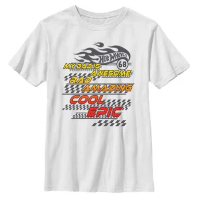 Hot Wheels Kids' Boy's  My Dad Is Awesome Graphic T-shirt In White