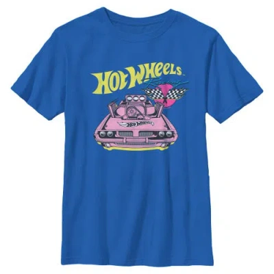 Hot Wheels Kids' Boy's  Rodger Dodger Retro Racing Flags Graphic T-shirt In Blue