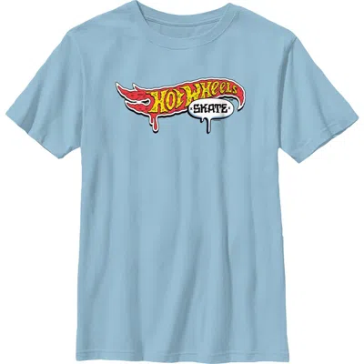 Hot Wheels Kids' Boy's  Skate Cartoon Logo Graphic T-shirt In Blue