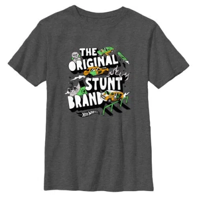 Hot Wheels Kids' Boy's  The Original Stunt Brand Graphic T-shirt In Gray