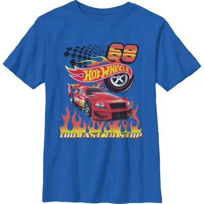 Hot Wheels Kids' Boy's  Too Fast To Stop Graphic T-shirt In Blue