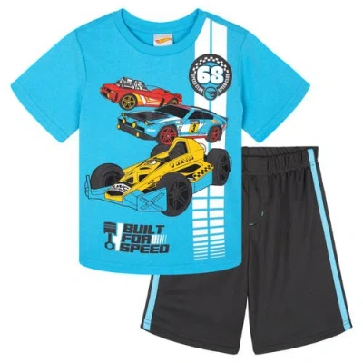 Hot Wheels Babies'  Boys' Athletic 2-piece T-shirt And Shorts Set In Blue