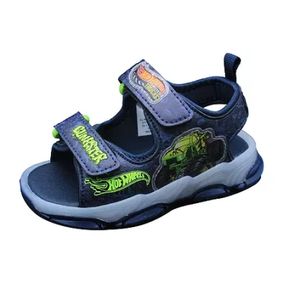 Hot Wheels Kids' Boys  Adjustable Strap Footbed Sandals In Blue