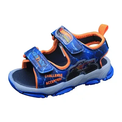 Hot Wheels Kids' Boys  Adjustable Strap Footbed Sandals In Blue