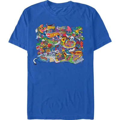 Hot Wheels Challenge Skate Park Colors  Graphic T-shirt In Blue