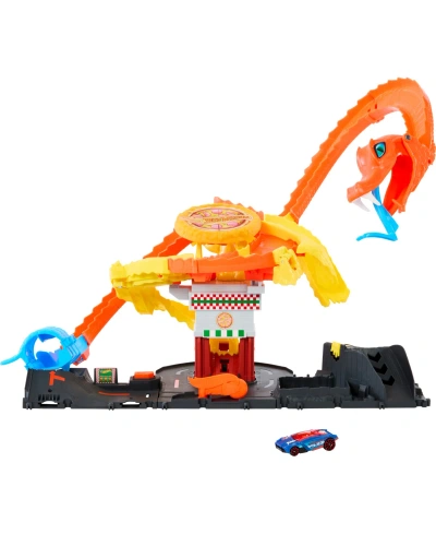 Hot Wheels Kids' City Pizza Slam Cobra Attack Playset With 1:64 Scale Toy Car In Multicolor