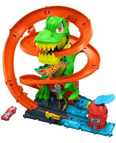 Hot Wheels Kids' City T-rex Blaze Battle Playset In Multi-color