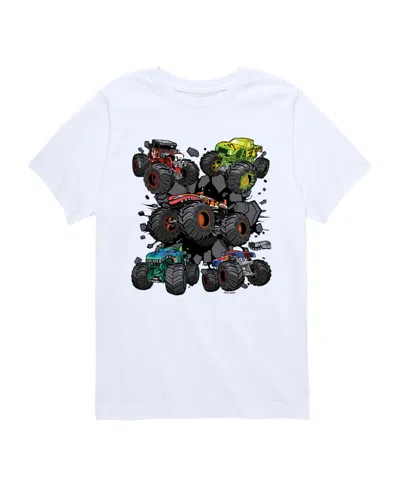 Hot Wheels Kids' Monster Truck Grids Youth Boys' 8-20 Short-sleeve Graphic T-shirt In White