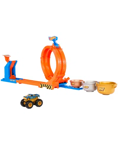 Hot Wheels Kids' Monster Trucks Loop-and-flip Trophy Challenge Playset With Die-cast Bigfoot Toy Truck In Multi-color