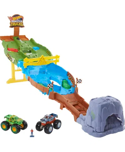 Hot Wheels Monster Trucks Wreckin' Raceway Track Playset, Kids Toy In Multi