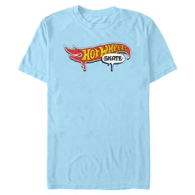 Hot Wheels Skate Cartoon Logo  Graphic T-shirt In Blue