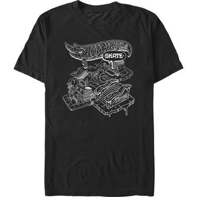Hot Wheels Skateboarding Park Outline  Graphic T-shirt In Black