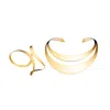 Hota Hota Jewellery Women's Inception - Matte - Necklace & Palm Cuff Set - Gold Plated In Gold