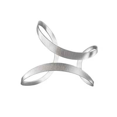 Hota Hota Jewellery Women's Silver Inception Palm Cuff – Matte – Left