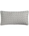 Hotel Collection Basketweave Decorative Pillow, 12" X 24", Exclusively At Macy's In Silver