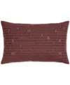 Hotel Collection Beaded Tile Decorative Pillow, 14" X 22", Macy's Exclusive In Burgundy