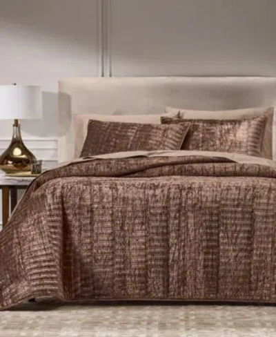 Hotel Collection Bevel Velvet Coverlet Set Macys Exclusive In Brown