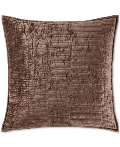 Hotel Collection Bevel Velvet Sham, Euro, Macy's Exclusive In Brown
