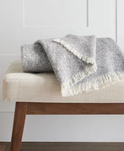 Hotel Collection Brushed Herringbone Throw, 50" X 60", Exclusively At Macy's In Graphite